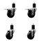 Service Caster 3.5'' Phenolic Swivel 1-3/4'' Expand Stem Caster Set 2 Total Lock Brakes, 4PK SCC-EXTTL20S3514-PHS-2-S-2-134 - alternate 1